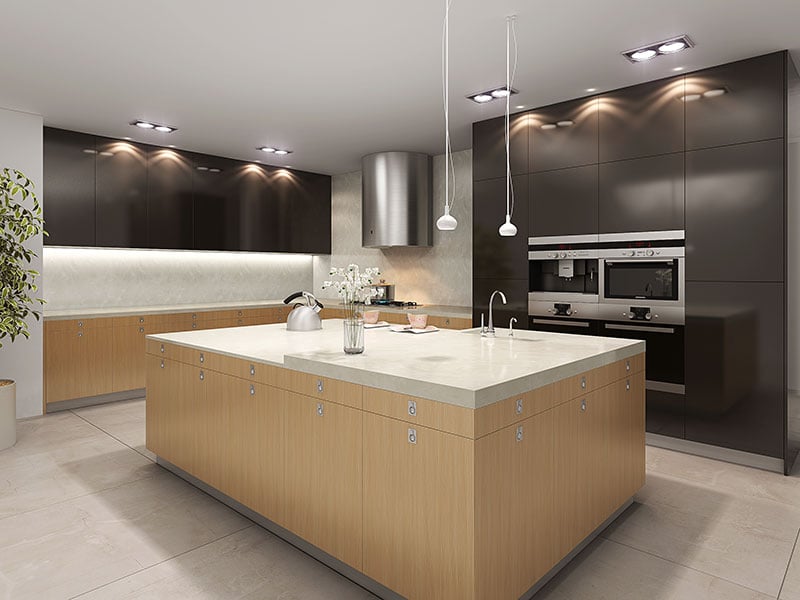 Ứng dụng đá nhân tạo Solid Surface vào không gian bếp