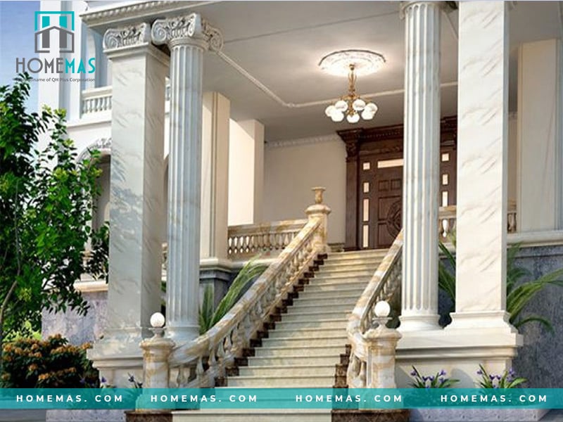 Đá ốp mặt tiền màu trắng - xu hướng thể hiện đẳng cấp