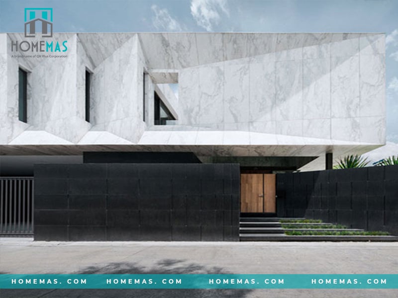 Đá ốp mặt tiền màu trắng - xu hướng thể hiện đẳng cấp