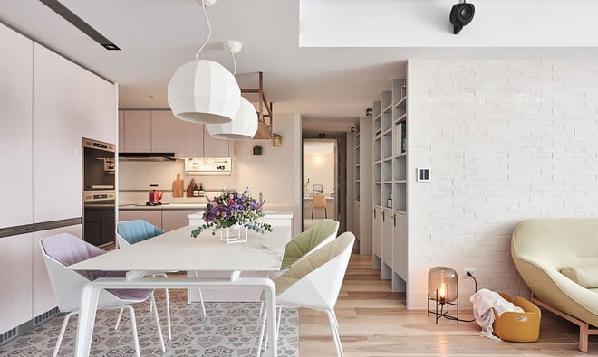 trang trí chung cư màu pastel